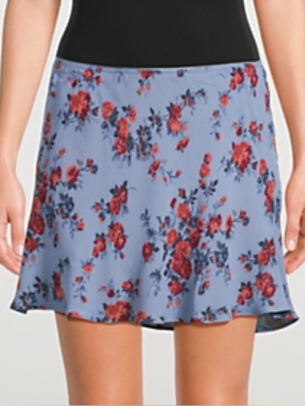 Reformation Blue Floral Chiffon Pull On Brandy Skirt Size XL NWT!